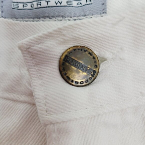 Vintage Forenza White Jeans Sz 12 100% Cotton Made In USA Zippered Ankles 1980s - Picture 3 of 14